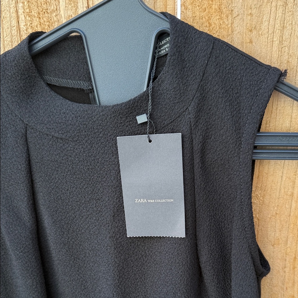 Zara Black Sleeveless Peplum Mini Dress - Picture 2 of 14